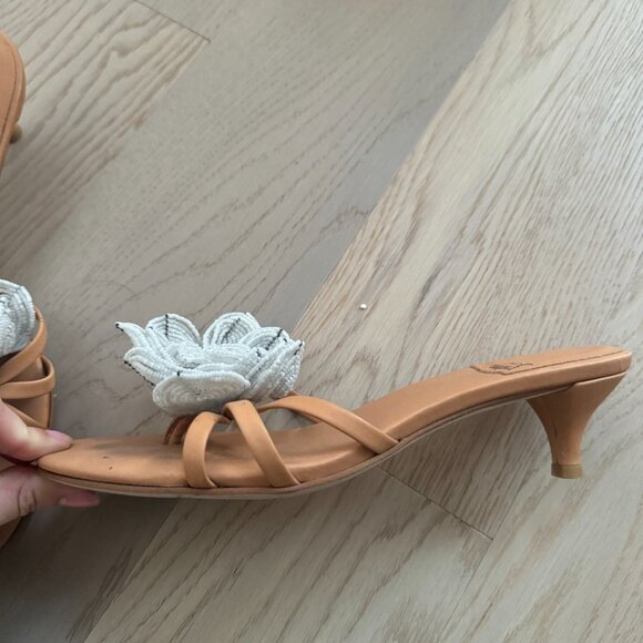 Handmade Beaded Flower Shoes - Picture 2 of 2